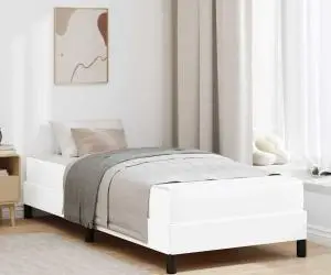 vidaXL Pat Altele Alb pur 90 x 200 cm Piele artificială