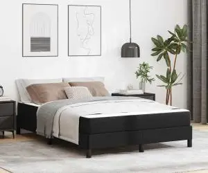 vidaXL Pat Altele Negru 140 x 190 cm Piele artificială
