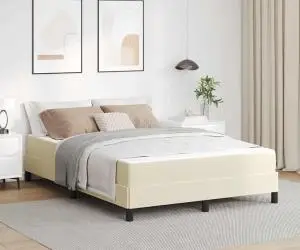 vidaXL Pat Altele Crem 140 x 190 cm Piele artificială