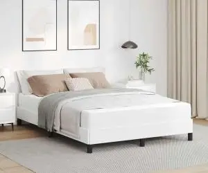 vidaXL Pat Altele Alb pur 140 x 200 cm Piele artificială