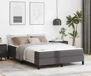 vidaXL Pat Altele Gri 160 x 200 cm Piele artificială