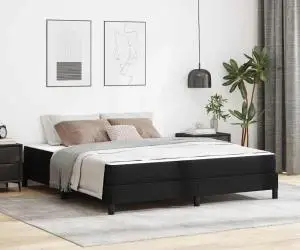 vidaXL Pat Altele Negru 180 x 200 cm Piele artificială