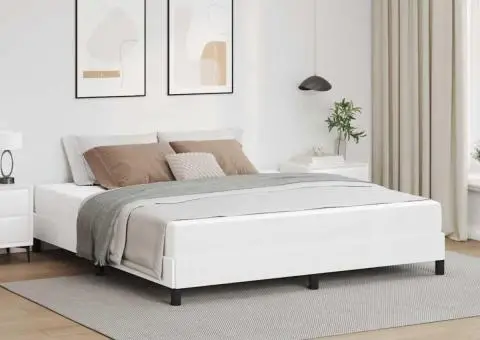 Pat Altele Alb pur 180 x 200 cm Piele artificială - 1/5