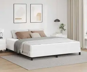 vidaXL Pat Altele Alb pur 180 x 200 cm Piele artificială