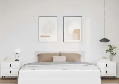 Pat Altele Alb pur 180 x 200 cm Piele artificială - 5/5