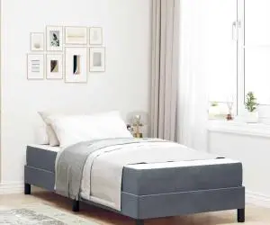 vidaXL Pat boxspring cu saltea Gri închis 80 x 200 cm Catifea