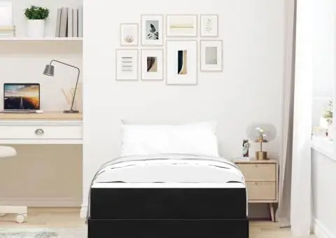 Pat boxspring cu saltea Negru 80 x 200 cm Catifea - 5/5