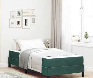 vidaXL Pat boxspring cu saltea Verde închis 80 x 200 cm Catifea