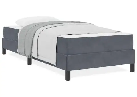 Pat boxspring cu saltea Gri închis 90 x 200 cm Catifea - 4/5