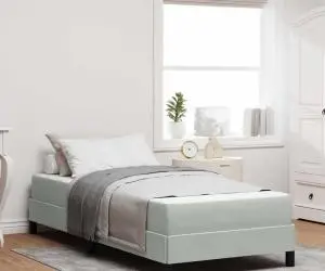 vidaXL Pat boxspring cu saltea Gri deschis 100 x 200 cm Catifea