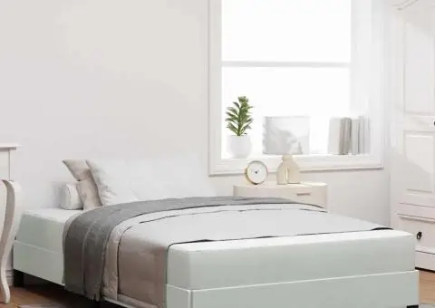 Pat boxspring cu saltea Gri deschis 120 x 190 cm Catifea - 1/5