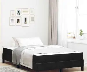 vidaXL Pat boxspring cu saltea Negru 120 x 190 cm Catifea