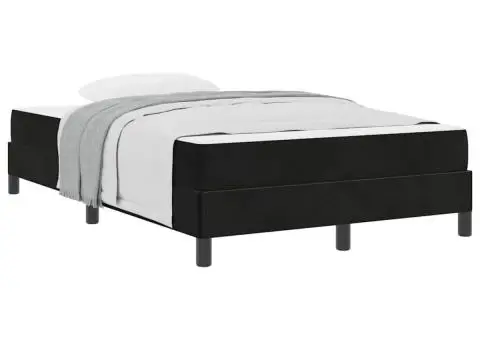 Pat boxspring cu saltea Negru 120 x 190 cm Catifea - 3/5