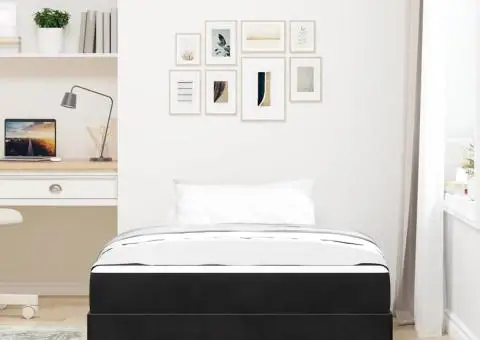 Pat boxspring cu saltea Negru 120 x 190 cm Catifea - 5/5