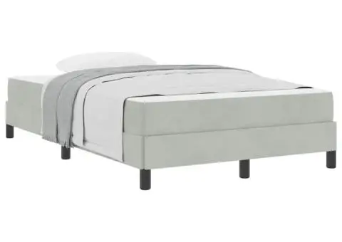 Pat boxspring cu saltea Gri deschis 120 x 200 cm Catifea - 3/5