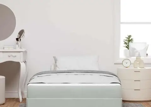 Pat boxspring cu saltea Gri deschis 120 x 200 cm Catifea - 5/5