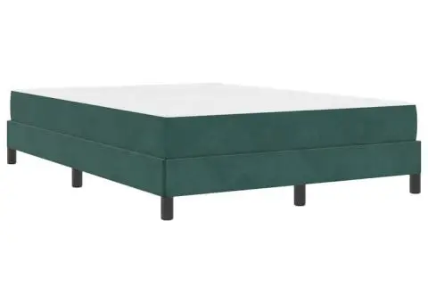 Pat boxspring cu saltea Verde închis 140 x 190 cm Catifea - 2/5