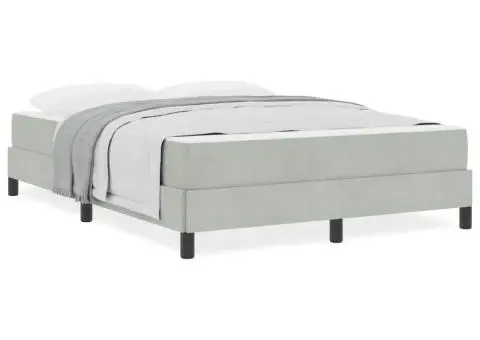 Pat boxspring cu saltea Gri deschis 160 x 200 cm Catifea - 4/5