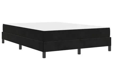 Pat boxspring cu saltea Negru 160 x 200 cm Catifea - 2/5
