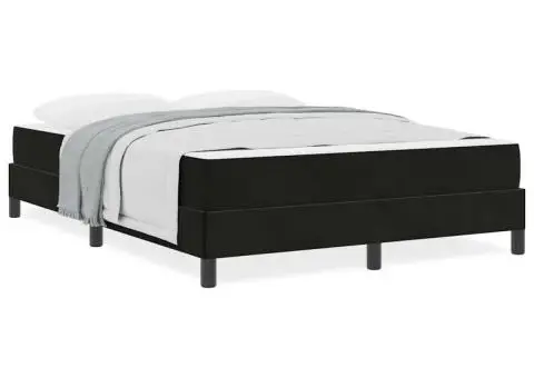 Pat boxspring cu saltea Negru 160 x 200 cm Catifea - 4/5
