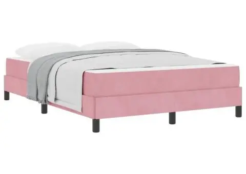 Pat boxspring cu saltea Roz 160 x 200 cm Catifea - 3/5