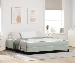 vidaXL Pat boxspring cu saltea Gri deschis 180 x 200 cm Catifea