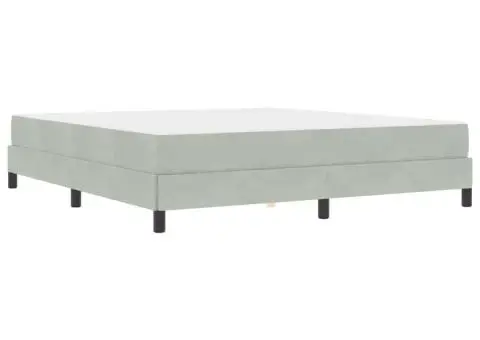 Pat boxspring cu saltea Gri deschis 180 x 200 cm Catifea - 2/5