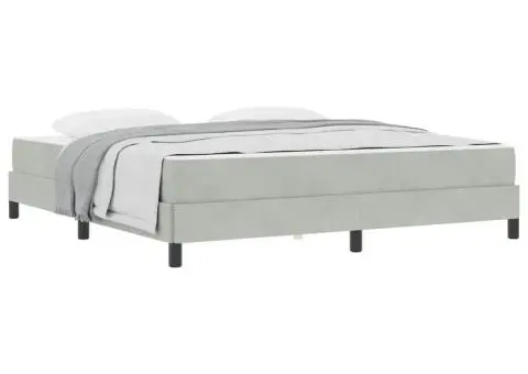 Pat boxspring cu saltea Gri deschis 180 x 200 cm Catifea - 3/5