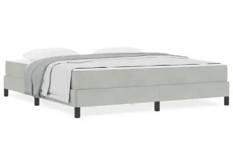 Pat boxspring cu saltea Gri deschis 180 x 200 cm Catifea - 4/5