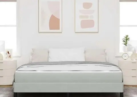 Pat boxspring cu saltea Gri deschis 180 x 200 cm Catifea - 5/5