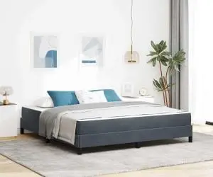 vidaXL Pat boxspring cu saltea Gri închis 180 x 200 cm Catifea