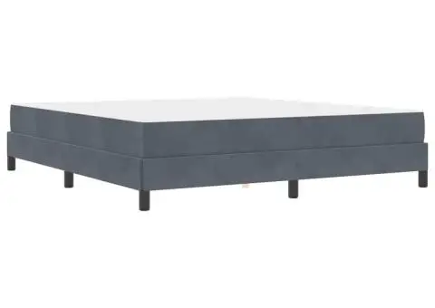 Pat boxspring cu saltea Gri închis 180 x 200 cm Catifea - 2/5