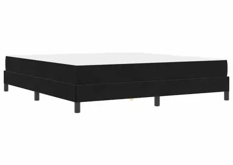 Pat boxspring cu saltea Negru 180 x 200 cm Catifea - 2/5
