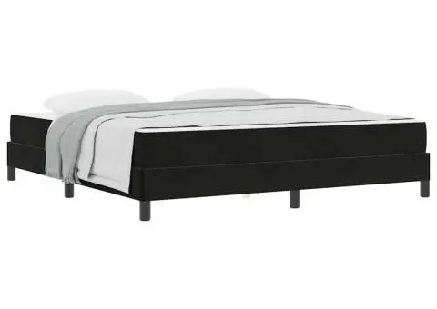 Pat boxspring cu saltea Negru 180 x 200 cm Catifea - 3/5