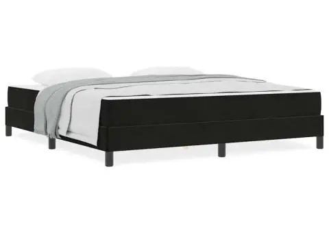 Pat boxspring cu saltea Negru 180 x 200 cm Catifea - 4/5