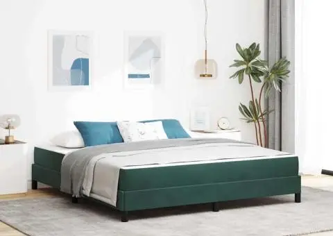Pat boxspring cu saltea Verde închis 180 x 200 cm Catifea - 1/5