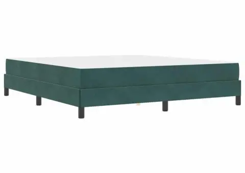 Pat boxspring cu saltea Verde închis 180 x 200 cm Catifea - 2/5