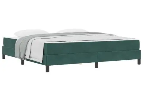 Pat boxspring cu saltea Verde închis 180 x 200 cm Catifea - 3/5