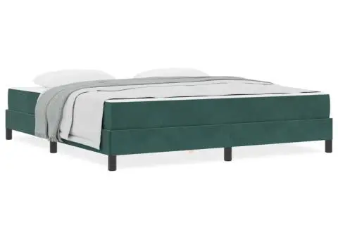 Pat boxspring cu saltea Verde închis 180 x 200 cm Catifea - 4/5