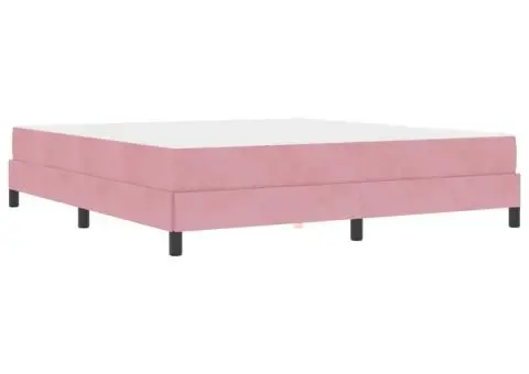Pat boxspring cu saltea Roz 180 x 200 cm Catifea - 2/5