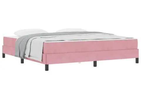 Pat boxspring cu saltea Roz 180 x 200 cm Catifea - 3/5