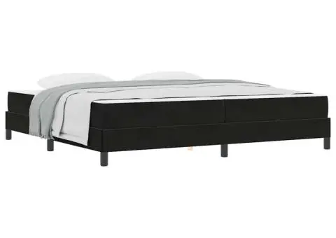 Pat boxspring cu saltea Negru 200 x 200 cm Catifea - 3/5