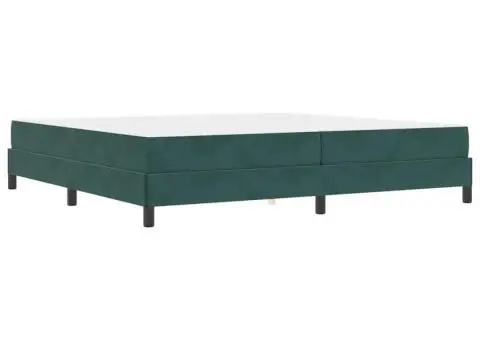 Pat boxspring cu saltea Verde închis 200 x 200 cm Catifea - 2/5