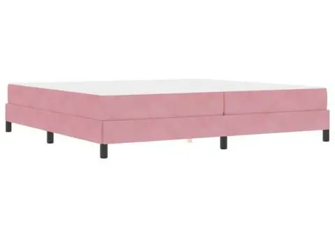 Pat boxspring cu saltea Roz 200 x 200 cm Catifea - 2/5