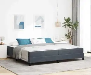 vidaXL Pat boxspring cu saltea Gri închis 200 x 210 cm Catifea