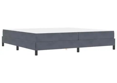 Pat boxspring cu saltea Gri închis 200 x 210 cm Catifea - 2/5