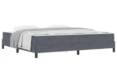 Pat boxspring cu saltea Gri închis 200 x 210 cm Catifea - 3/5