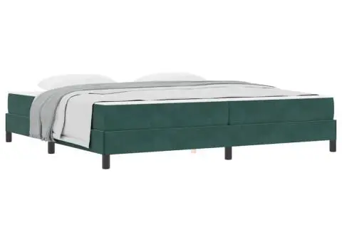 Pat boxspring cu saltea Verde închis 200 x 210 cm Catifea - 3/5
