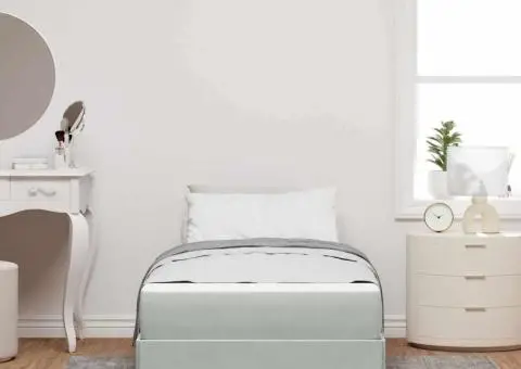 Pat boxspring cu saltea Gri deschis 80 x 220 cm Catifea - 5/5