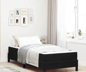 vidaXL Pat boxspring cu saltea Negru 80 x 220 cm Catifea